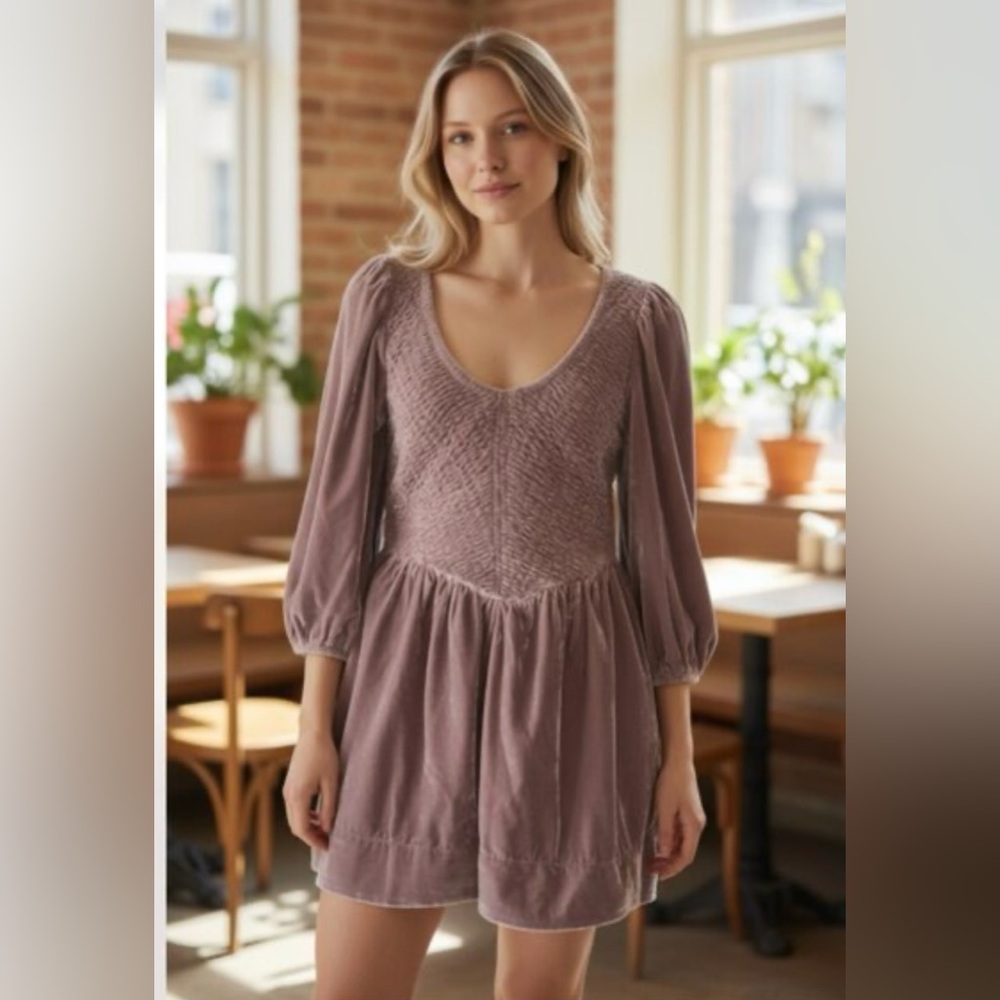 Free People farrier velvet Mini Dress
